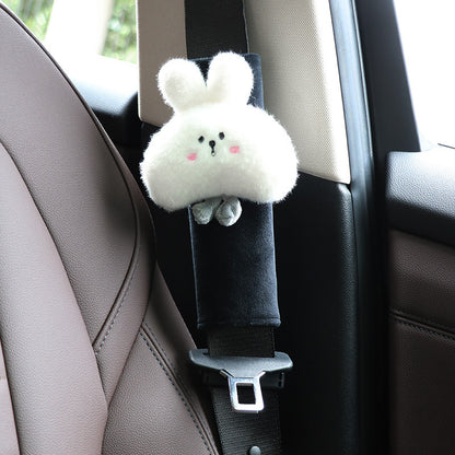 Cute little white rabbit car seat pillow