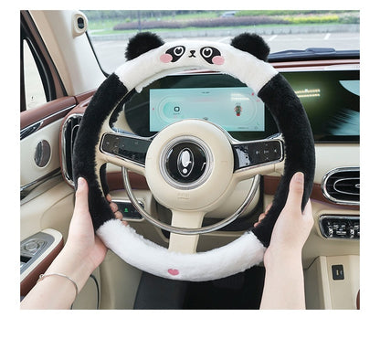 All-Season Plush Cartoon Steering Wheel Cover – Thermal Comfort