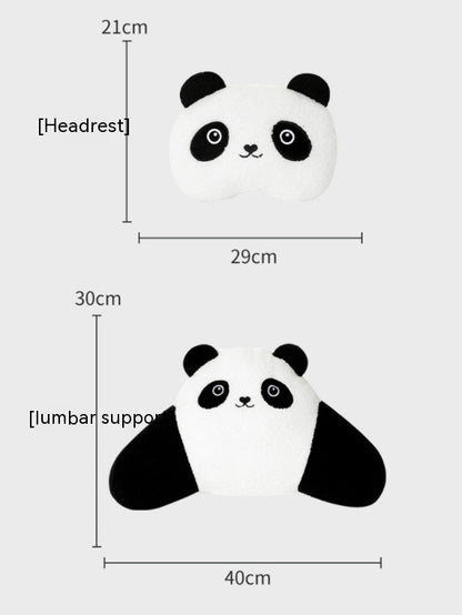 Panda Headrest & Lumbar Support Pillow – Flannelette Neck & Back Cushion