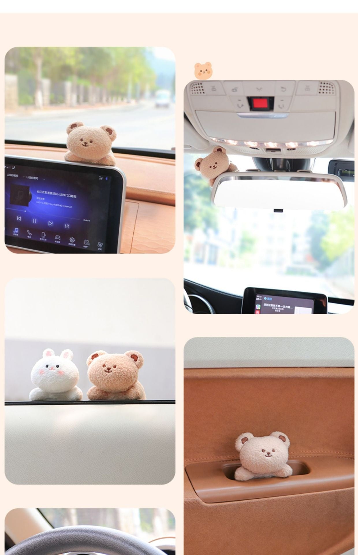 Cute Plush Car Dashboard Decor – Adorable Doll Accent for Your Vehicle