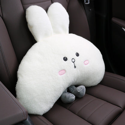 Cute little white rabbit car seat pillow