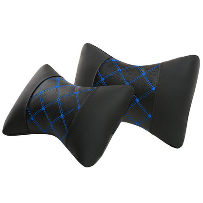 Leather Quilted Car Headrest – Cervical Neck Support Pillow for Ultimate Comfort