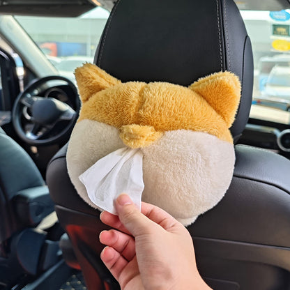 Corgi Butt Plush Tissue Box Cover – Cute & Soft Hanging Storage for Car