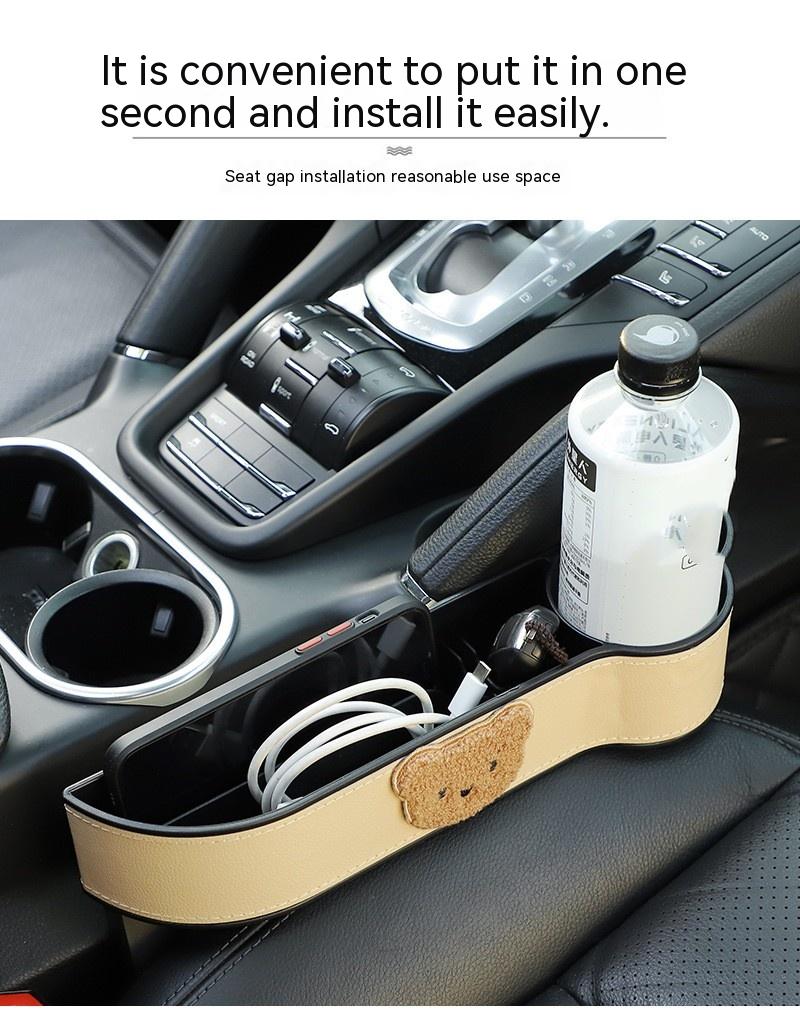 Cartoon Bear Car Seat Gap Storage Organizer – Cute and Practical Interior Solution