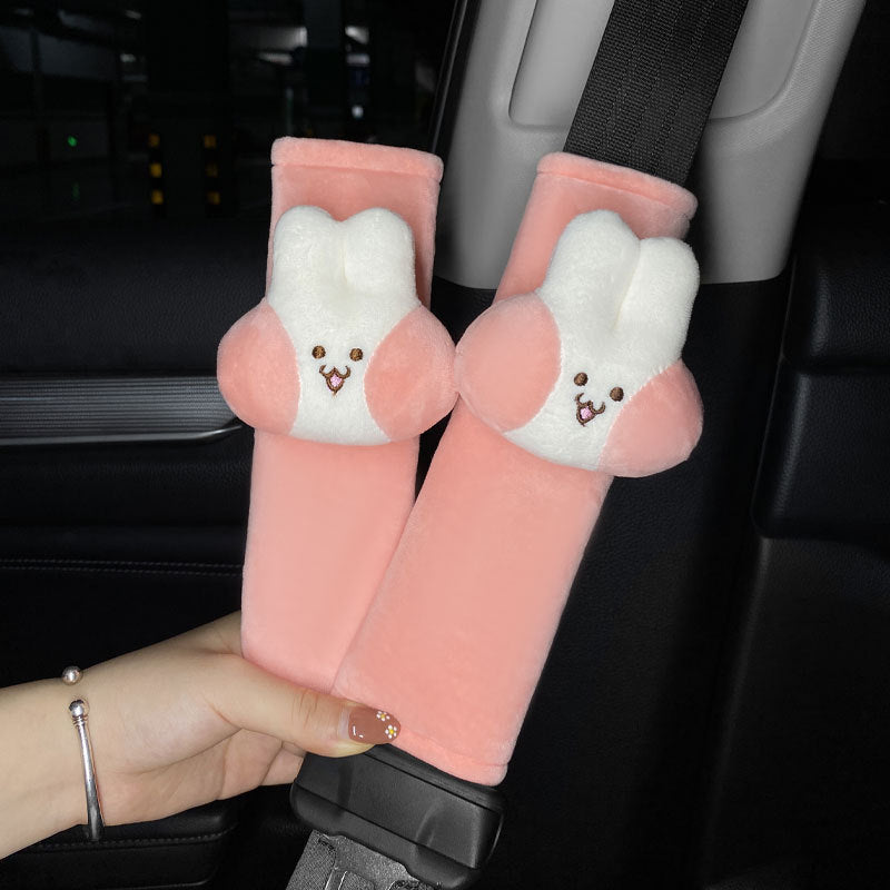 Rabbit Car Headrest Pillow – Cute Cartoon Soft & Comfy Interior Accessory