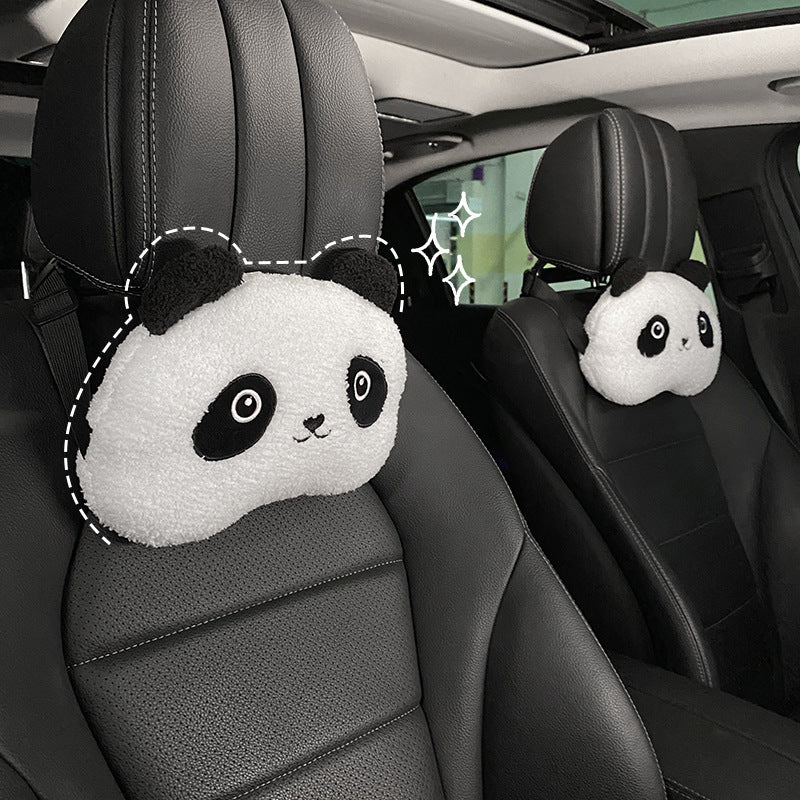 Panda Headrest & Lumbar Support Pillow – Flannelette Neck & Back Cushion