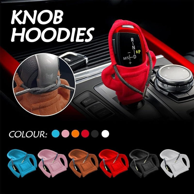 Universal Gear Knob Cover – Stylish Non-Slip Hoodie Design for Car Interior Decor