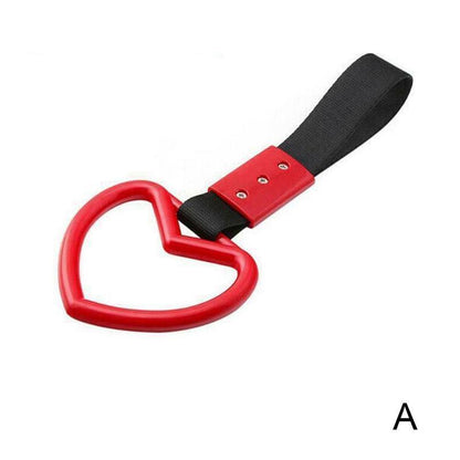 Tsukirawa JDM Heart-Shaped Car Static Belt – Decorative Warning Ring