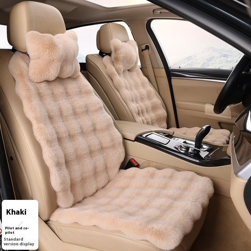 Bubble Velvet Winter Car Cushion Set – (6-Piece Set) Thickened Plush Seat Covers for Driver & Passenger