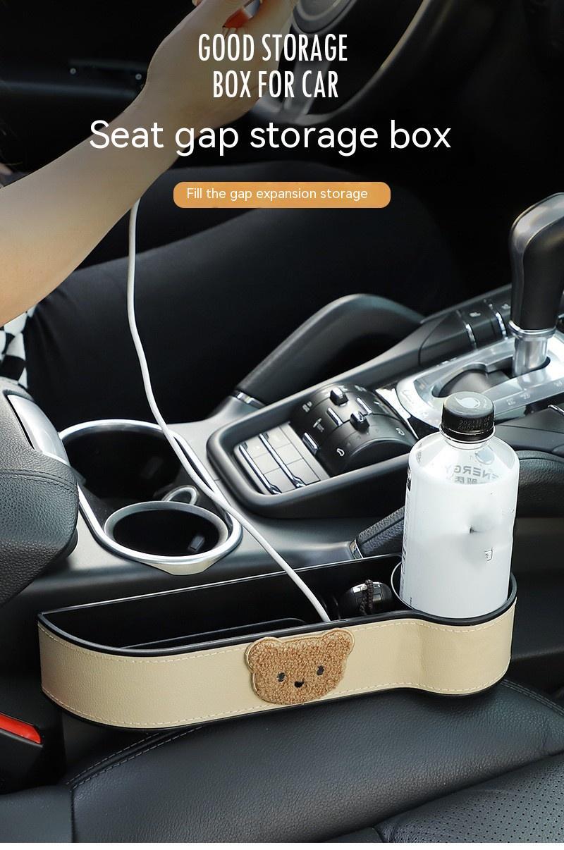 Cartoon Bear Car Seat Gap Storage Organizer – Cute and Practical Interior Solution