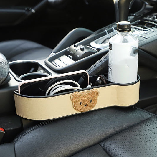 Cartoon Bear Car Seat Gap Storage Organizer – Cute and Practical Interior Solution