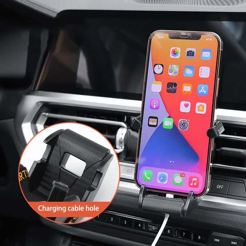 Racing Seat Car Phone Holder – 360° Rotatable Air Vent Clip for Auto Interior