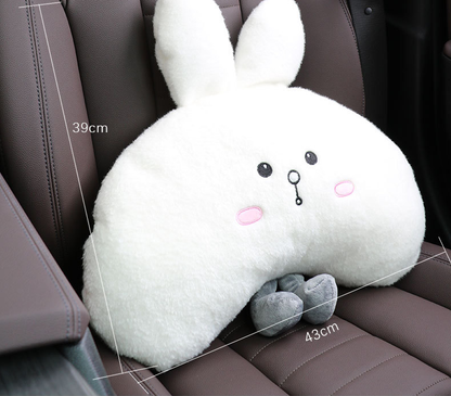 Cute little white rabbit car seat pillow