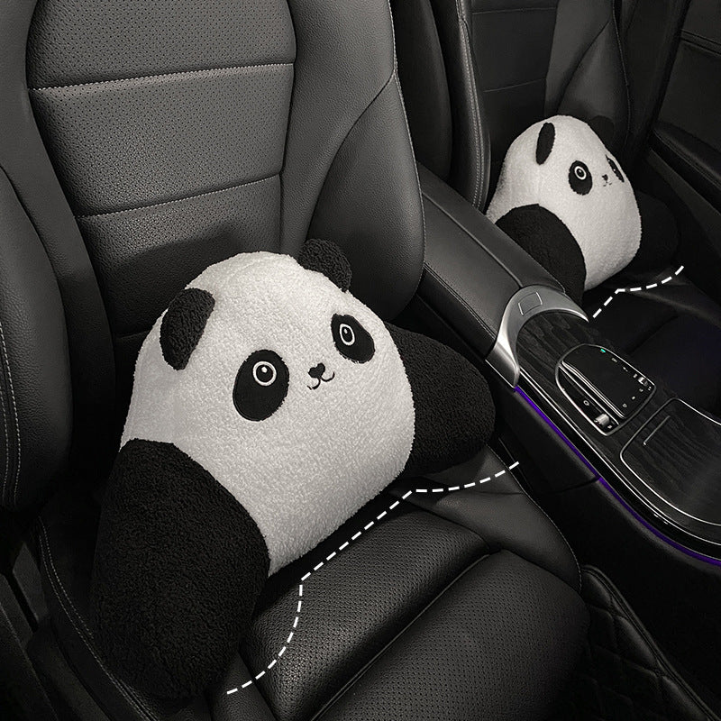 Panda Headrest & Lumbar Support Pillow – Flannelette Neck & Back Cushion