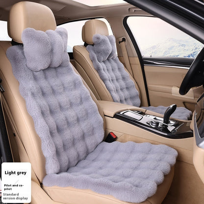 Bubble Velvet Winter Car Cushion Set – (6-Piece Set) Thickened Plush Seat Covers for Driver & Passenger