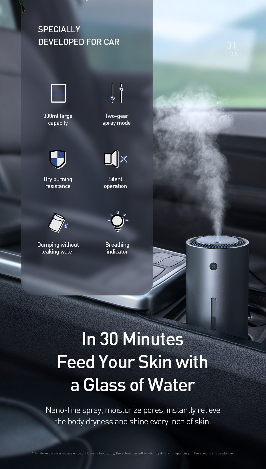 Car Humidifier BASEUS – Portable Air Moisturizer for a Fresh and Comfortable Drive