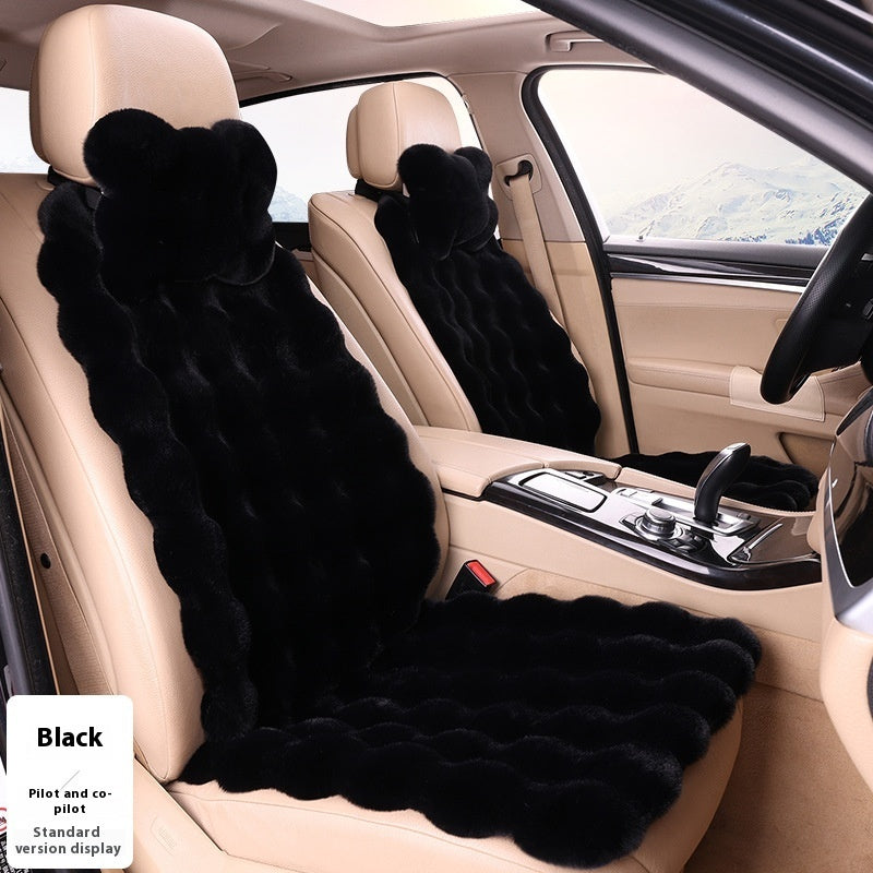 Bubble Velvet Winter Car Cushion Set – (6-Piece Set) Thickened Plush Seat Covers for Driver & Passenger