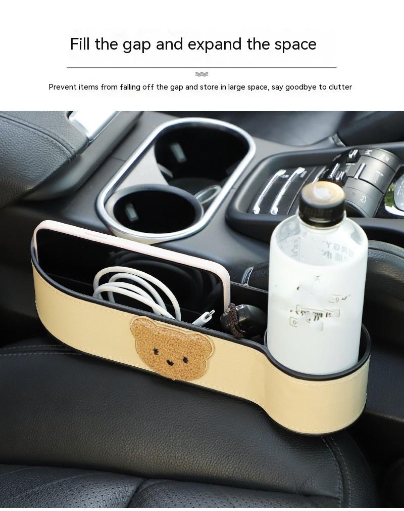 Cartoon Bear Car Seat Gap Storage Organizer – Cute and Practical Interior Solution