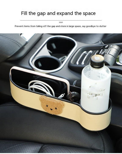 Cartoon Bear Car Seat Gap Storage Organizer – Cute and Practical Interior Solution