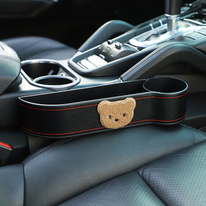 Cartoon Bear Car Seat Gap Storage Organizer – Cute and Practical Interior Solution