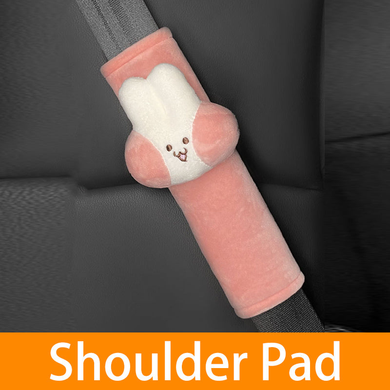 Rabbit Car Headrest Pillow – Cute Cartoon Soft & Comfy Interior Accessory